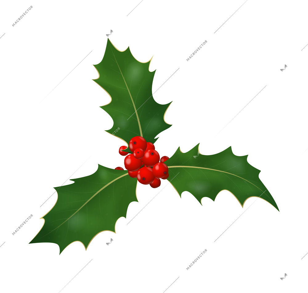 Christmas realistic composition with isolated image of holiday accessory decoration on blank background vector illustration