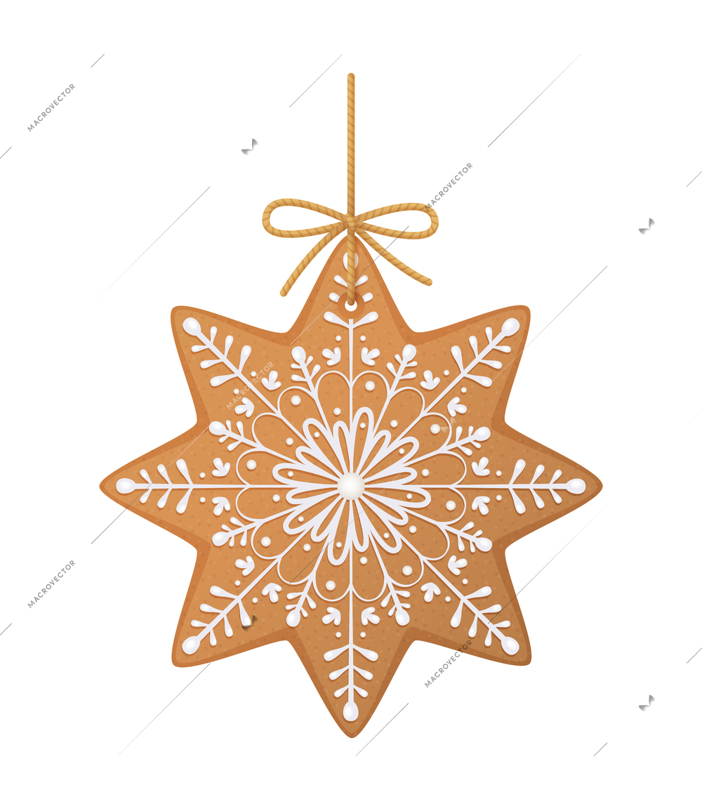 Christmas realistic composition with isolated image of holiday accessory decoration on blank background vector illustration