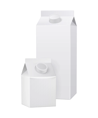 Realistic milk bottle package composition with isolated mockup image of dairy product packaging with empty collar vector illustration