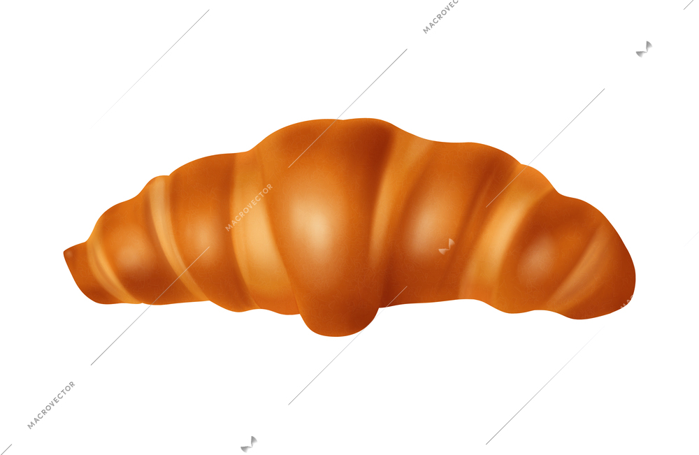 Realistic fresh croissant vector illustration