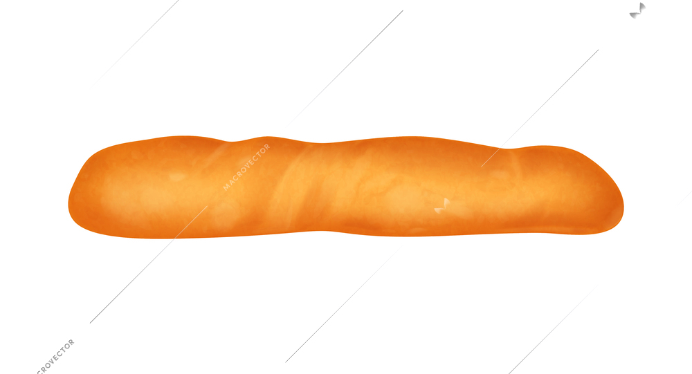 Realistic french wheat baguette icon on white background vector illustration