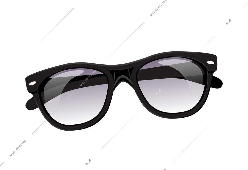 Realistic male glasses with black frames vector illustration