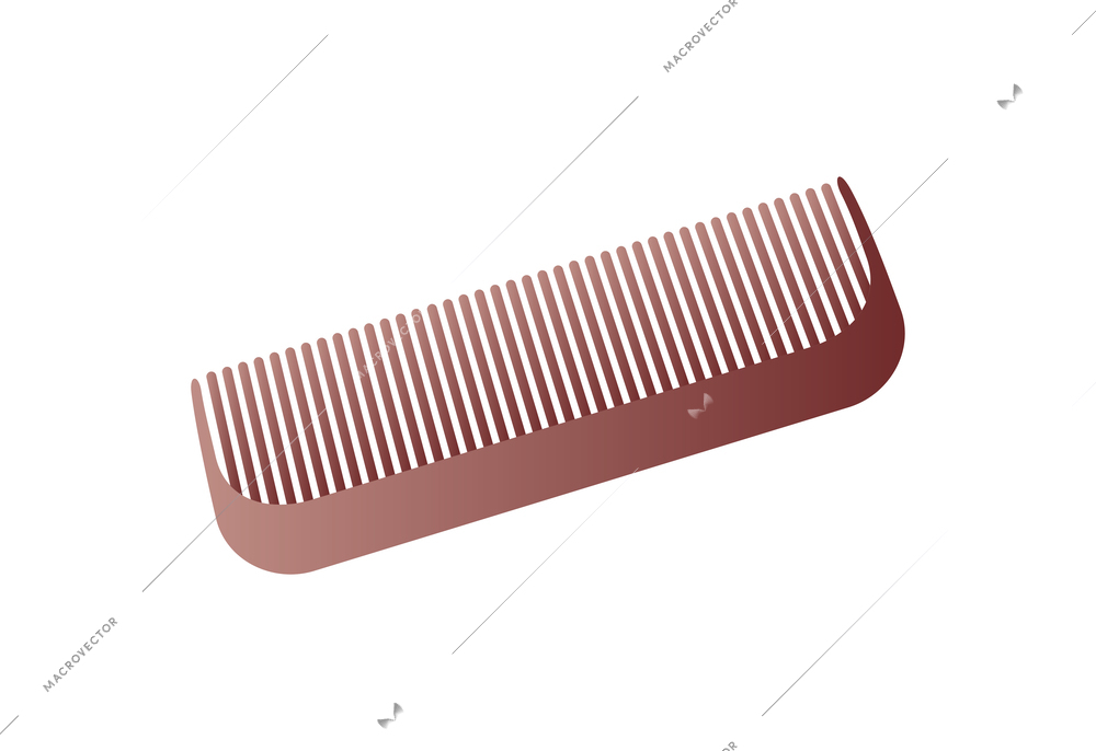 Male hair comb on white background realistic vector illustration