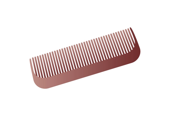 Male hair comb on white background realistic vector illustration