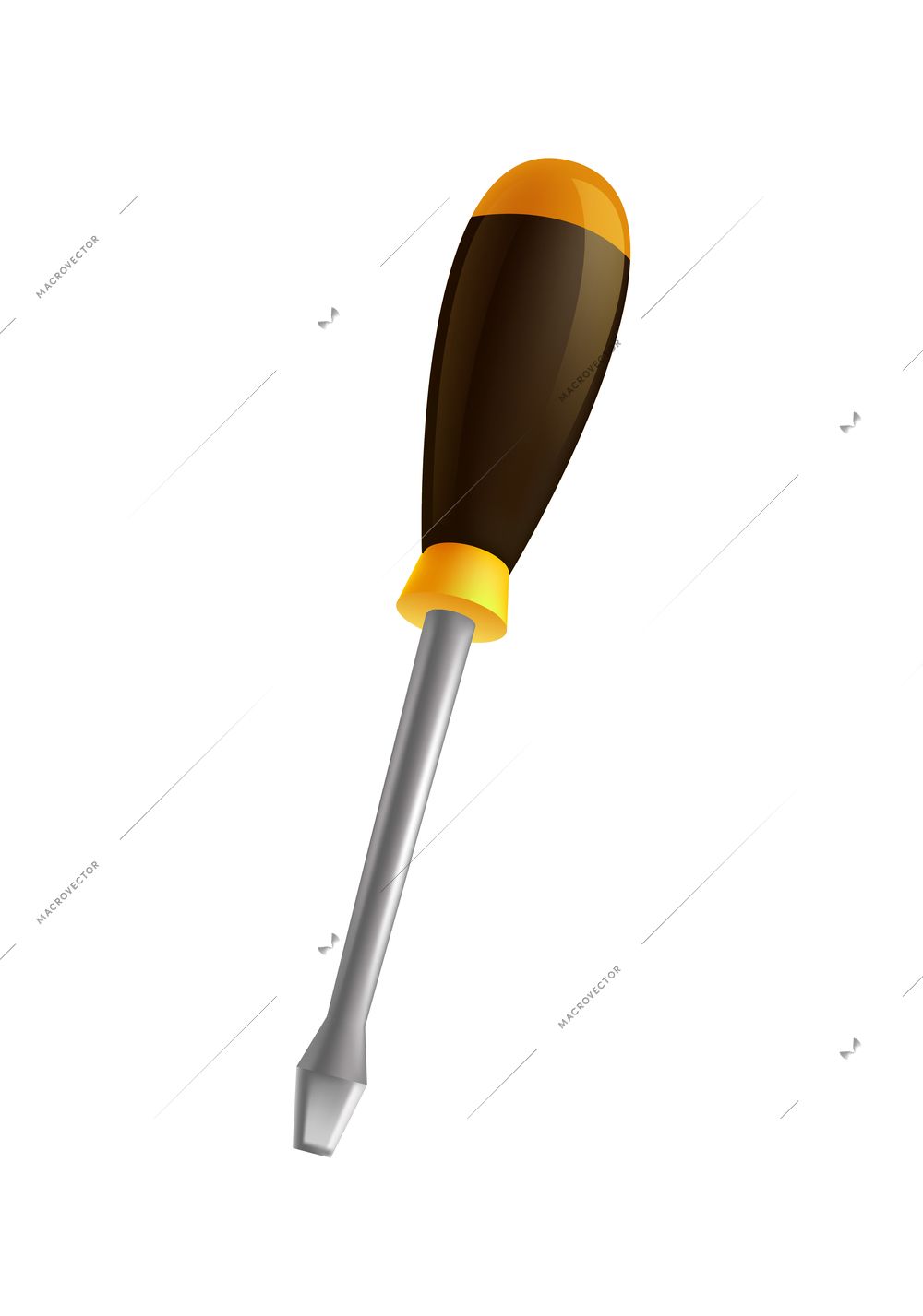 Realistic screwdriver with color handle vector illustration