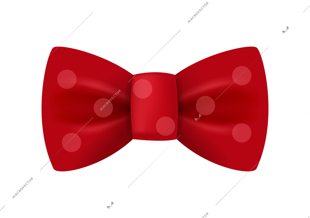 Realistic elegant red bow tie on white background vector illustration