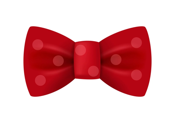 Realistic elegant red bow tie on white background vector illustration