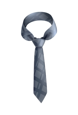 Realistic elegant grey tie on white background vector illustration