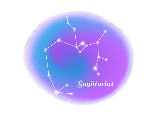 Astrology zodiac sign sagittarius star constellation flat vector illustration