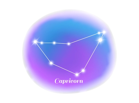 Astrology zodiac sign capricorn star constellation flat vector illustration