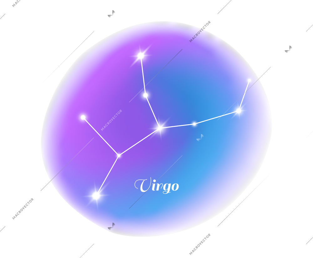 Astrology zodiac sign virgo star constellation flat vector illustration