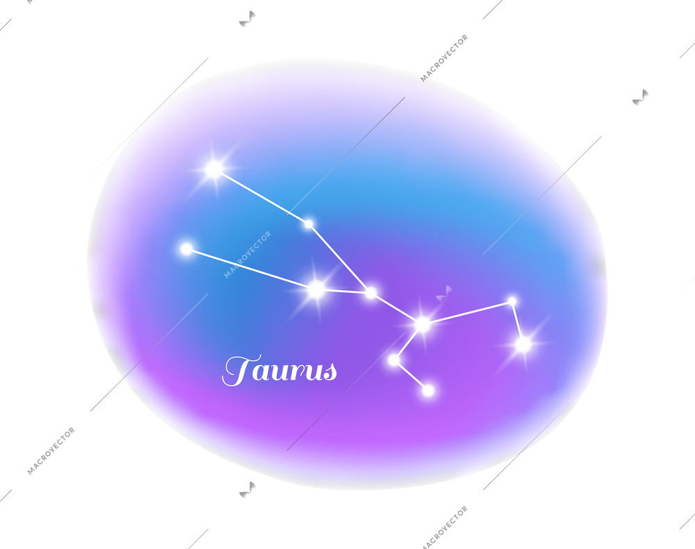 Astrology zodiac sign taurus star constellation flat vector illustration
