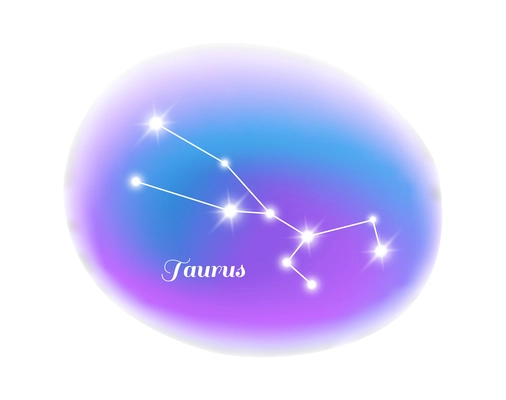 Astrology zodiac sign taurus star constellation flat vector illustration