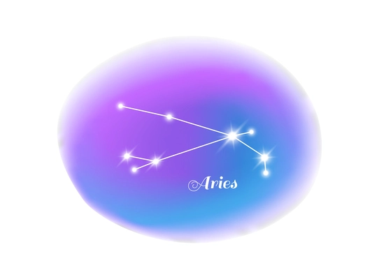 Astrology zodiac sign aeries star constellation flat vector illustration