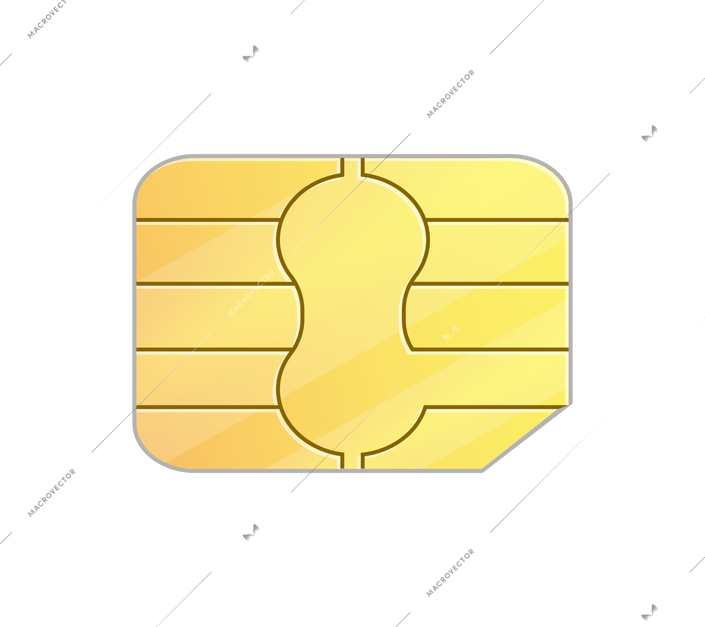 Realistic mini sim card on white background vector illustration