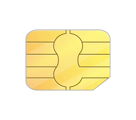 Realistic mini sim card on white background vector illustration