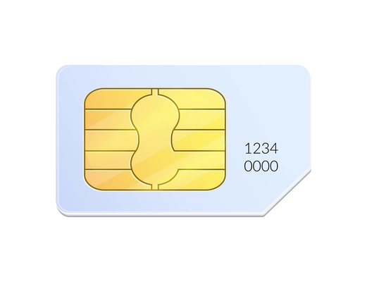 Realistic sim card on white background vector illustration