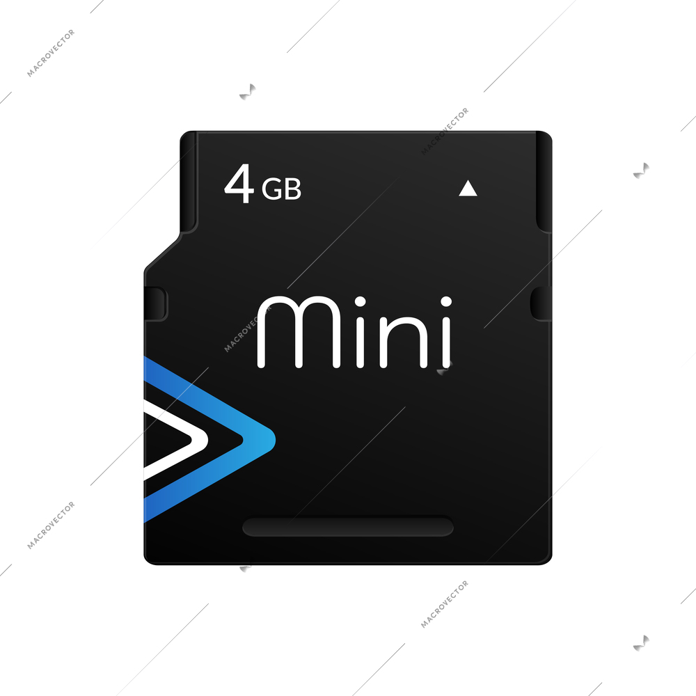 Realistic mini memory card vector illustration