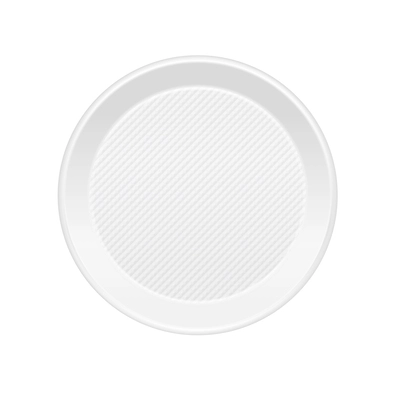 Realistic empty disposable white plastic plate vector illustration