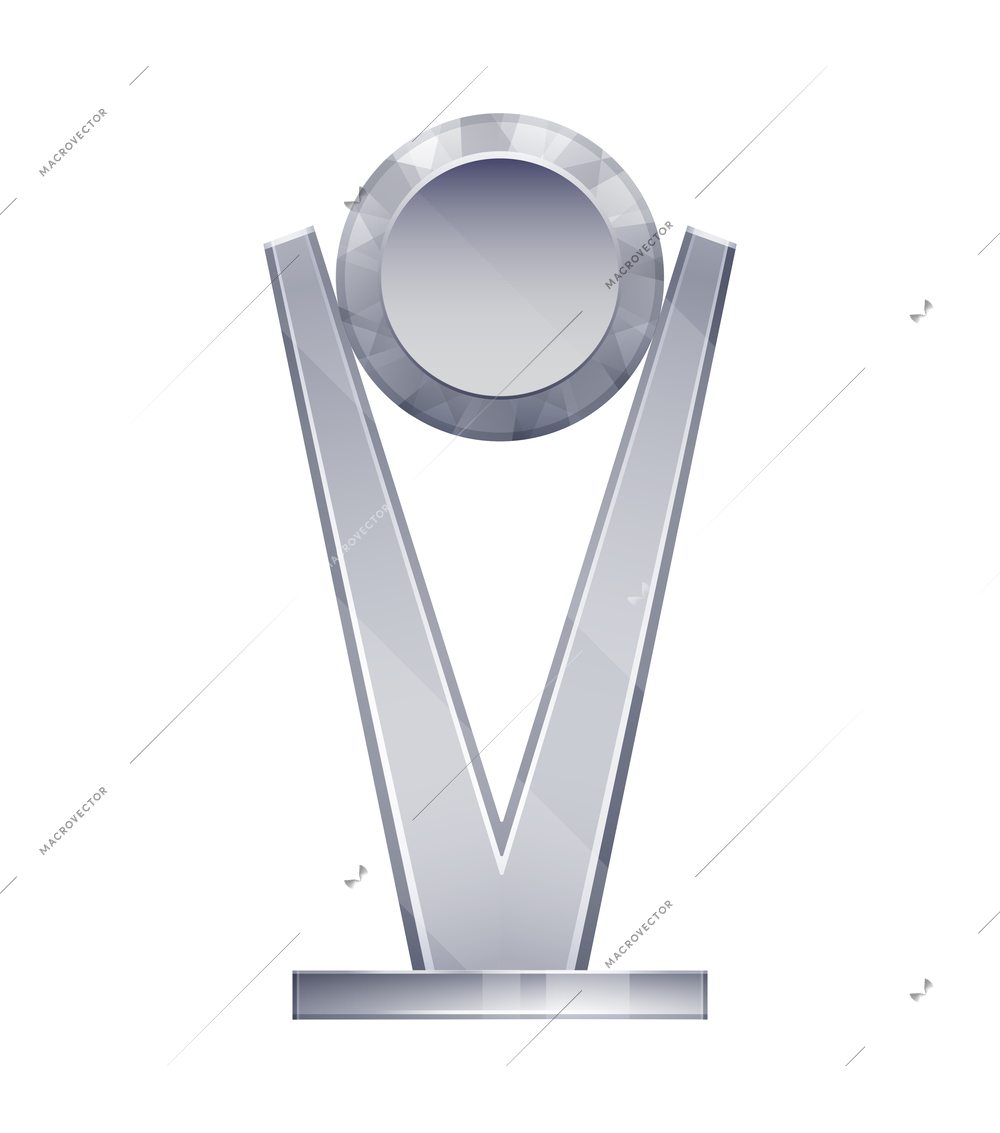 Realistic transparent champion trophy against white background vector illustration