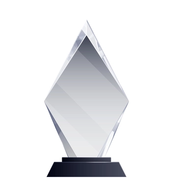 Realistic blank transparent award trophy vector illustration
