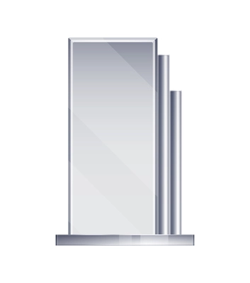 Blank transparent trophy on white background realistic vector illustration