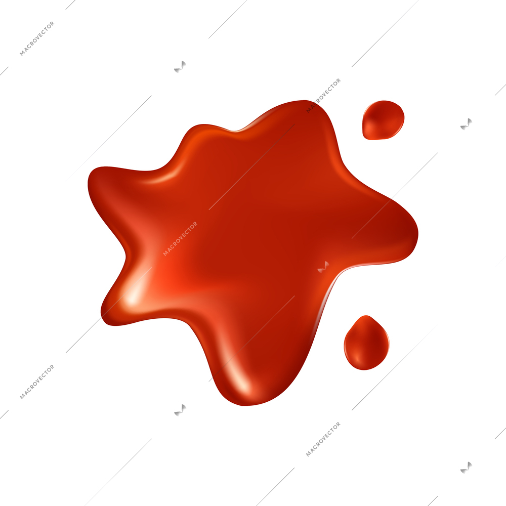 Tomato juice or sauce splash on white background realistic vector illustration