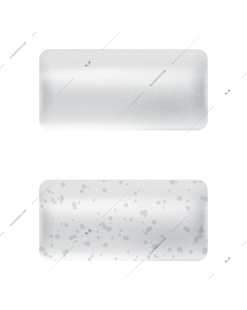 Two realistic unwrapped spearmint chewing gum pads isolated vector illustration