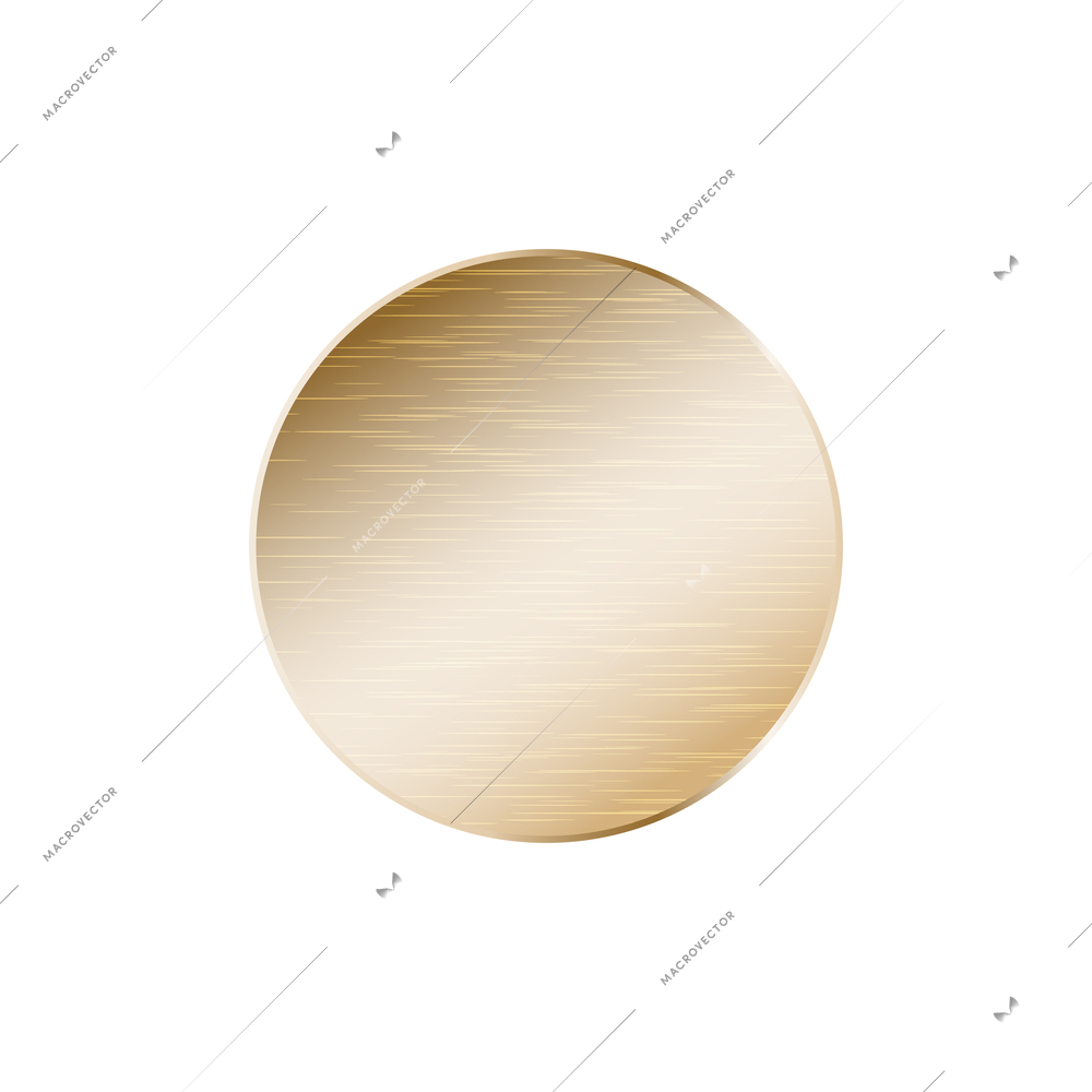 Realistic golden nail head top view vector illustration