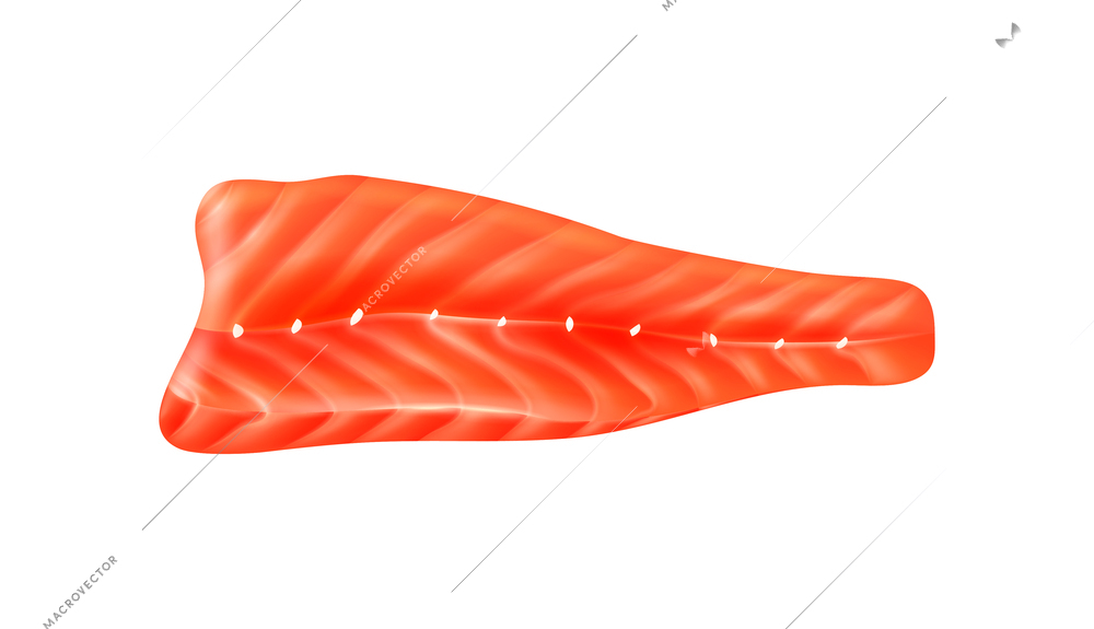 Realistic fresh raw salmon fish fillet vector illustration