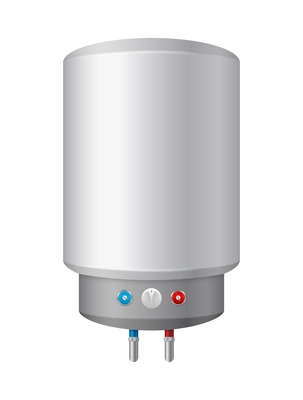 Water heater against white background realistic vector illustration