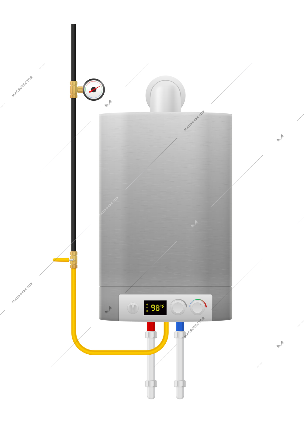 Realistic electric water boiler vector illustration