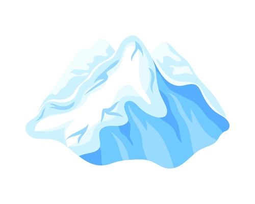Winter landscaping isometric icon with snow peaks 3d vector illustration