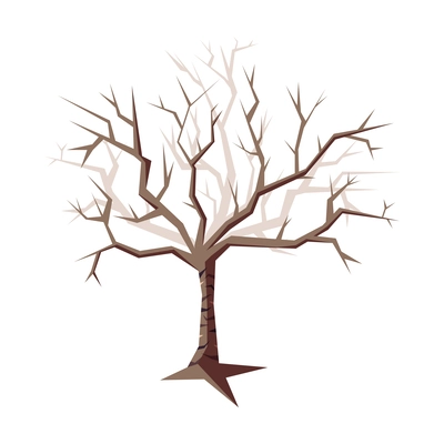 Bare winter or dry tree isometric icon 3d vector illustration