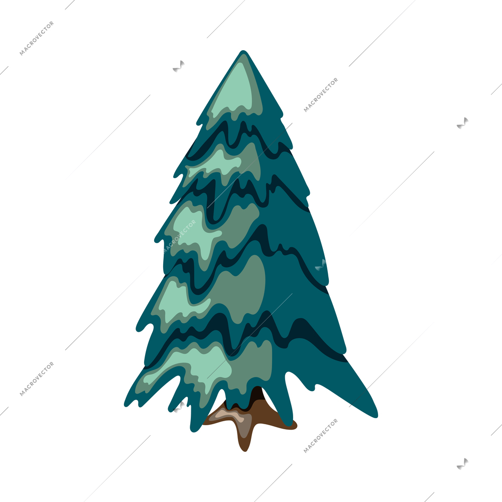 Isometric fir tree icon on white background 3d vector illustration