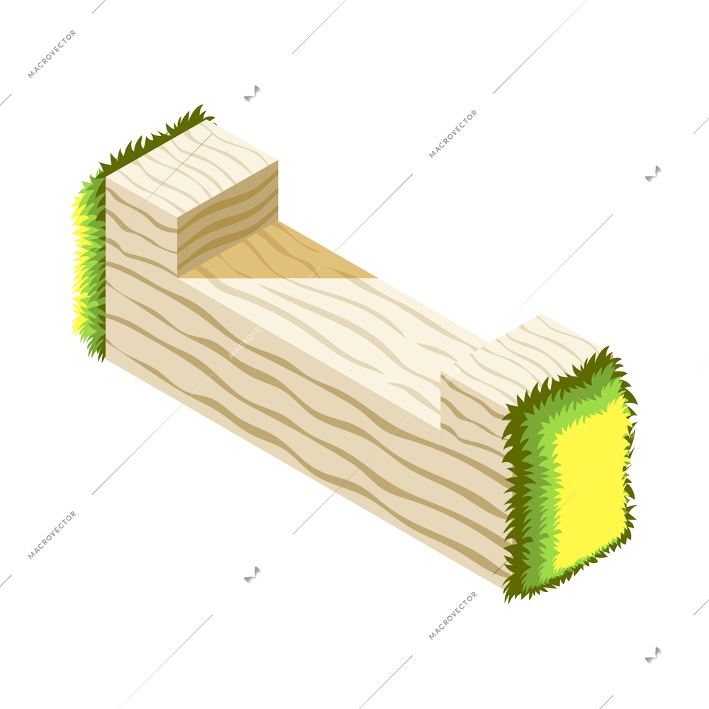 Isometric landscaping design element for park or garden 3d vector illustration