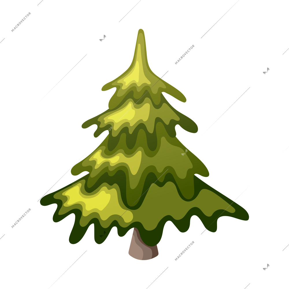 Isometric fir tree landscape design element vector illustration