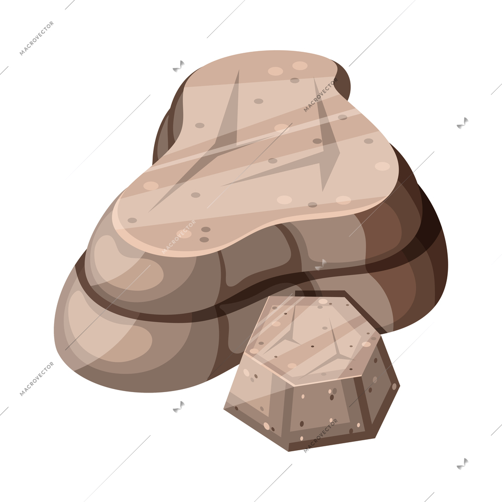 Stones for garden park landscape design isometric icon vector illustration