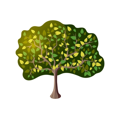 Isometric green tree for park garden landscape design vector illustration