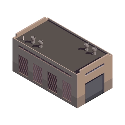 Industrial building warehouse isometric icon 3d vector illustration