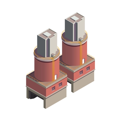 Urban industrial building elements isometric icon 3d vector illustration