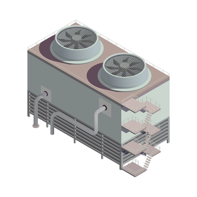 Isometric urban industrial building icon 3d vector illustration