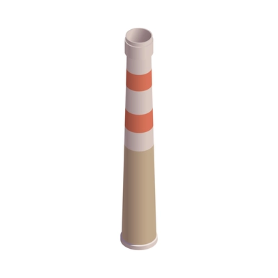 Industrial building factory chimney isometric icon 3d vector illustration