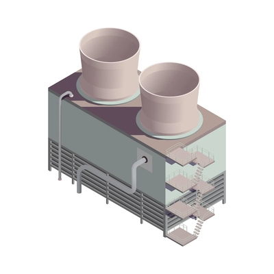 Industrial building factory facility isometric icon 3d vector illustration