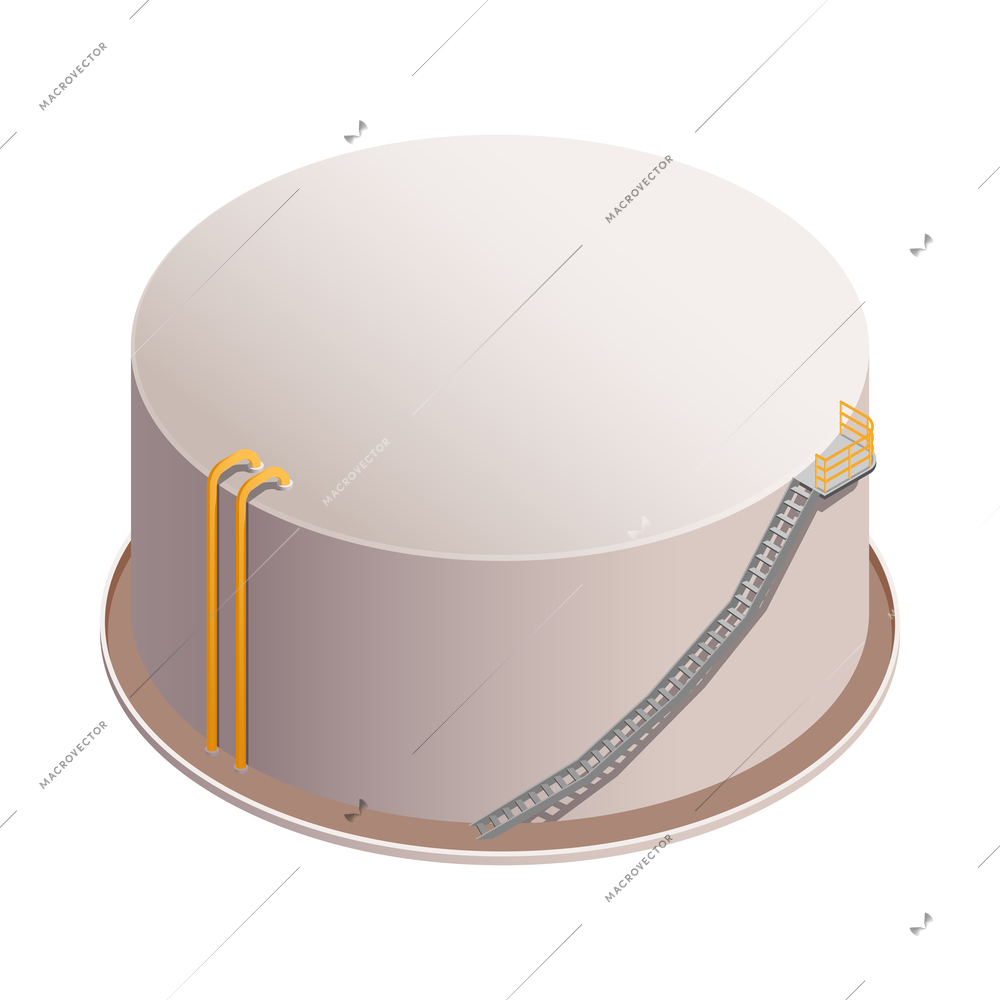 Industrial building of oil storage reservoir isometric icon 3d vector illustration