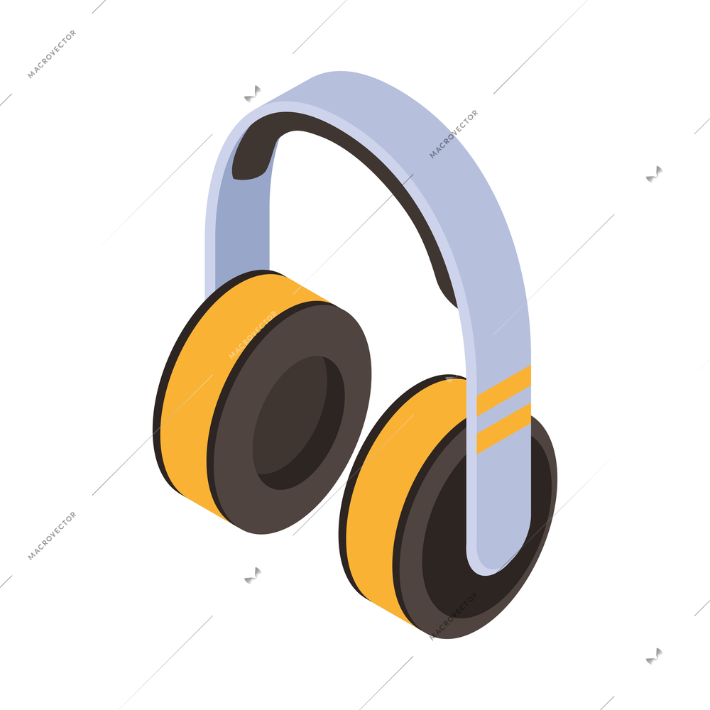 Isometric wireless headphones icon 3d vector illustration