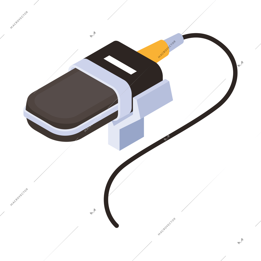 Audio studio isometric icon with microphone on white background 3d vector illustration