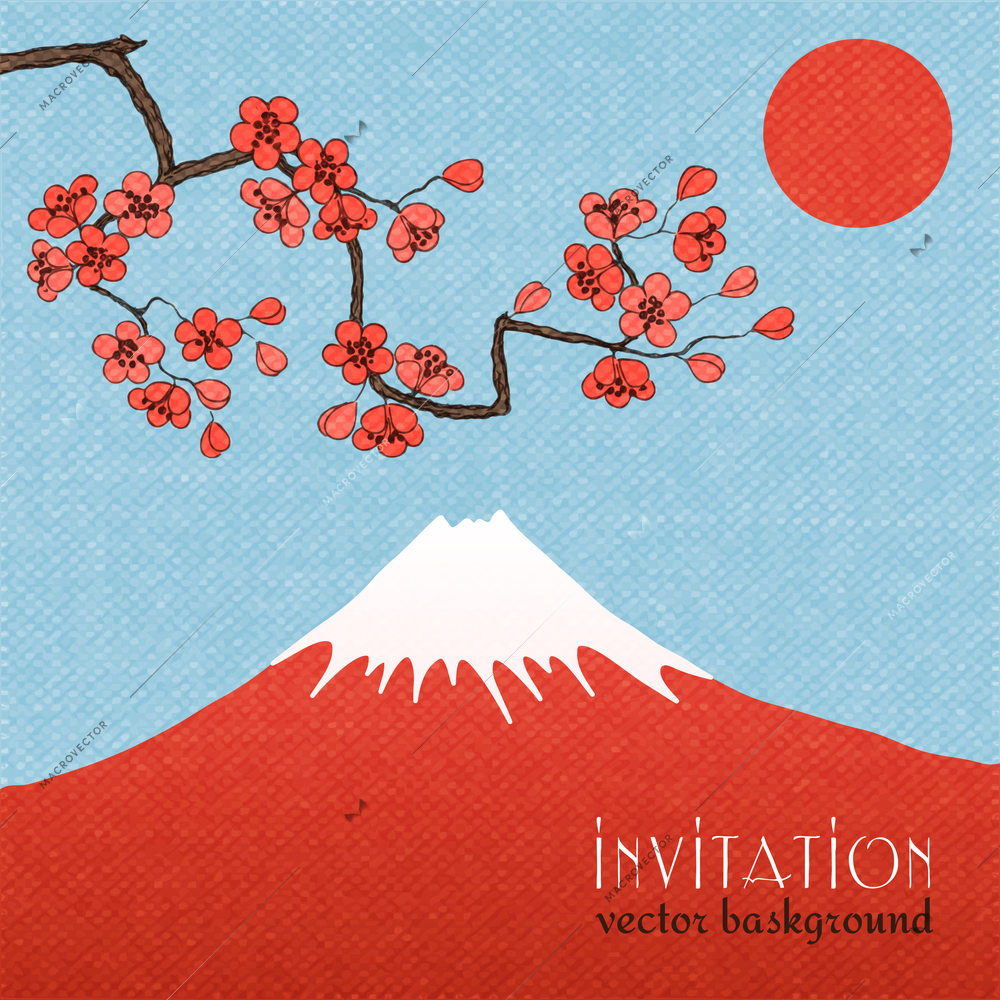 Sakura invitation card background or poster vector illustration