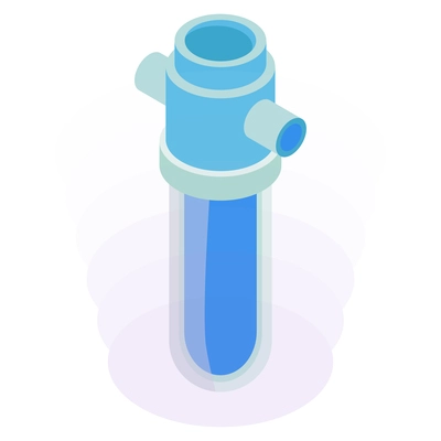 Isometric test tube with liquid 3d vector illustration