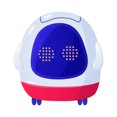 Artificial intelligence flat icon with cute little robot vector illustration